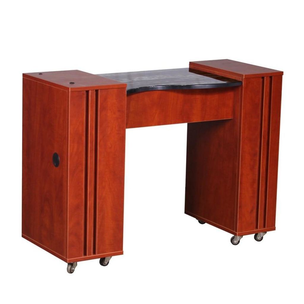 Adelle (A) Manicure Table - Classic Cherry - Deco Salon - Stations
