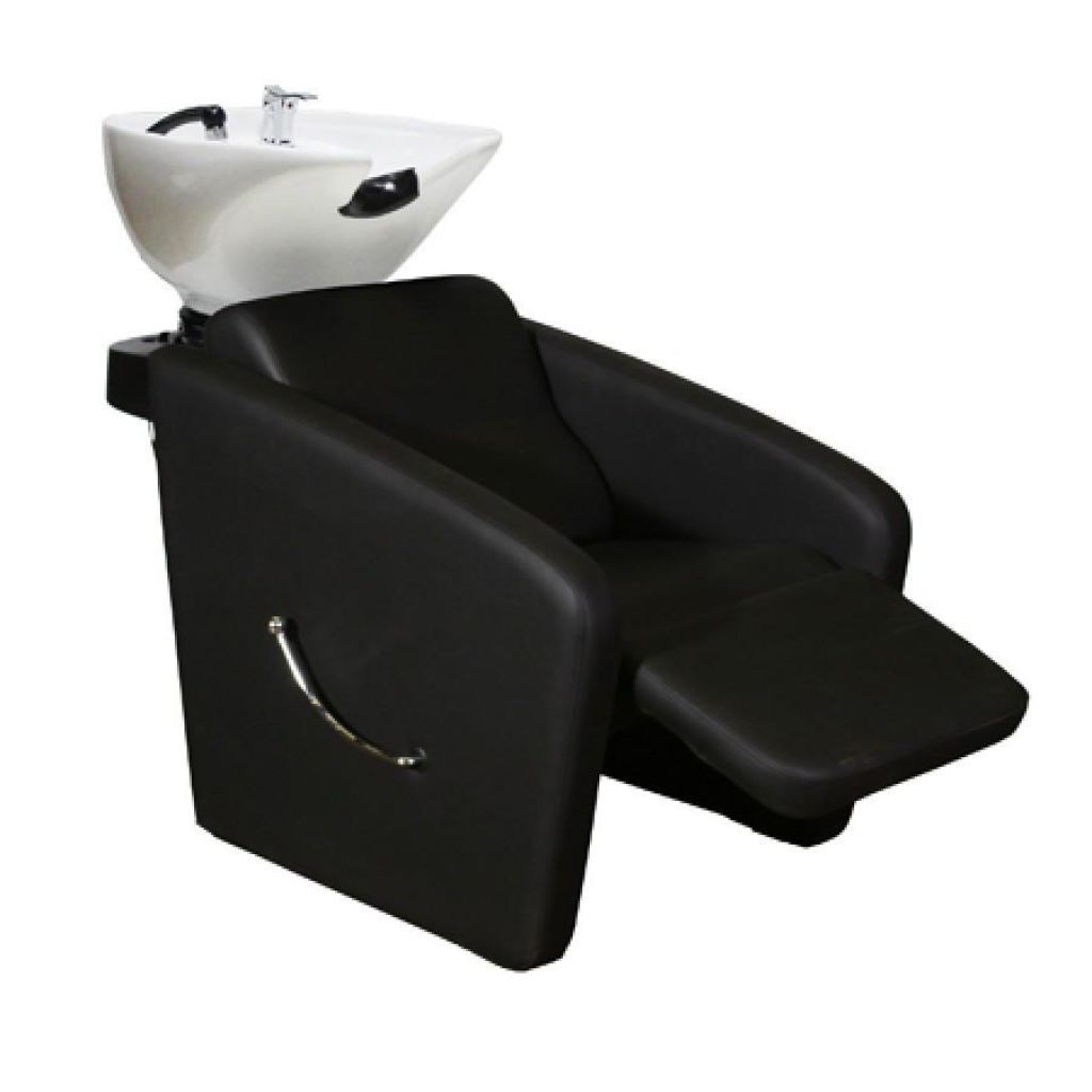 Bouvier Shampoo Chair Station - Black W/ White Bowl - Deco Salon - Units