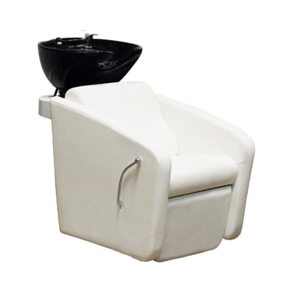 Bouvier Shampoo Chair Station - White W/ Black Bowl - Deco Salon - Units