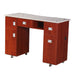 Canterbury (B) Manicure Table - Classic Cherry - Deco Salon - Stations