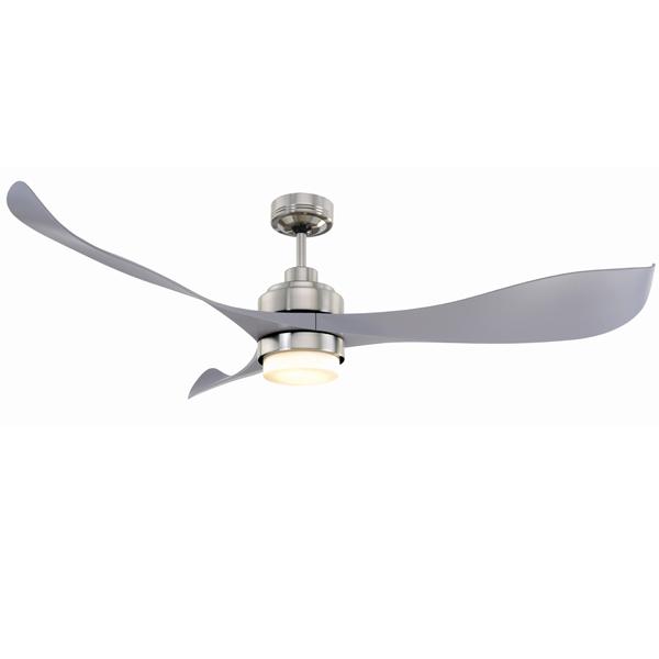 Eagle Ceiling Fan DC Motor by Mercator With LED Light & Remote 55″ in Brushed Chrome