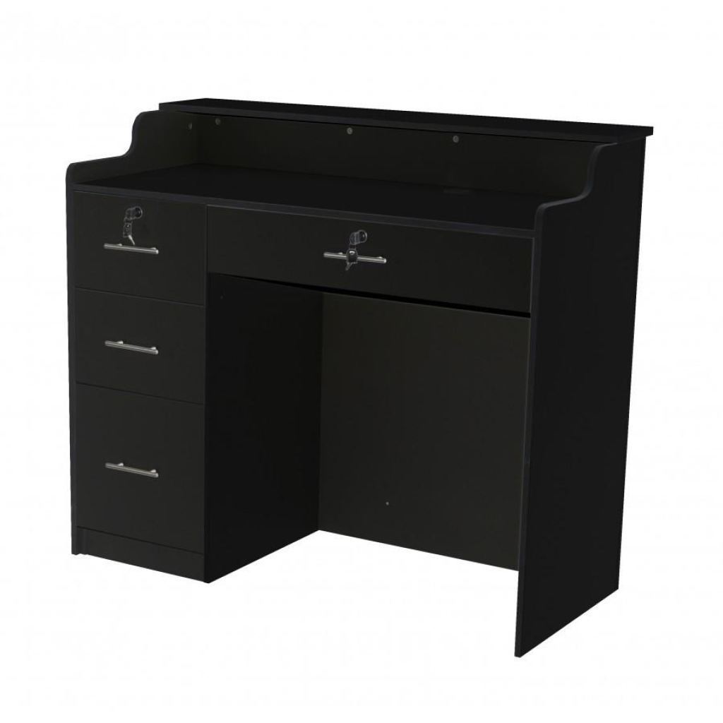 Elizabeth Reception Desk 48 - Black/silver - Deco Salon - Desks