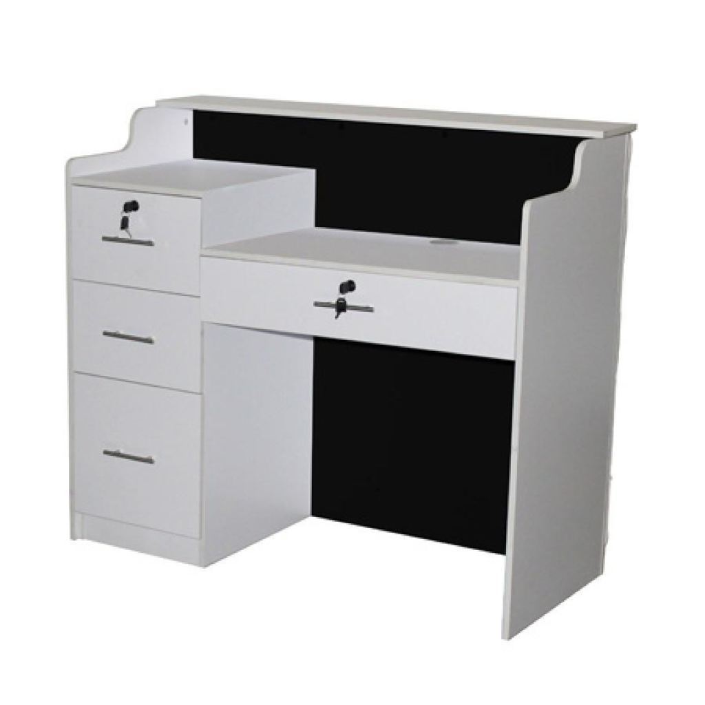 Elizabeth Reception Desk 48 - White/silver - Deco Salon - Desks