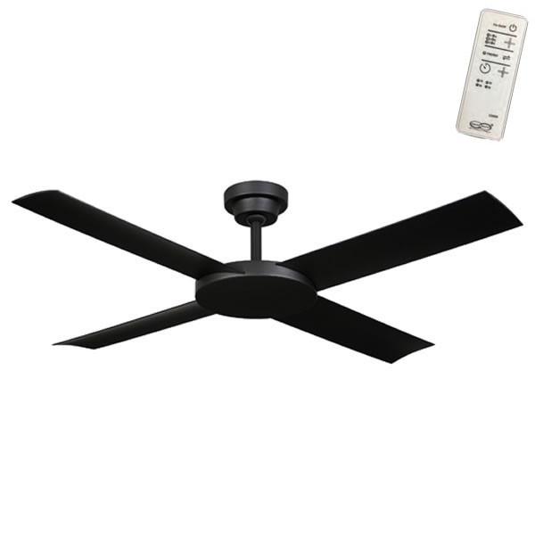 Revolution 2 Ceiling Fan with Remote by Hunter Pacific – Black 52″