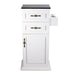 Lancaster Side Cabinet W/ Granite Top - White - Deco Salon - Trolleys Carts And Cabinets