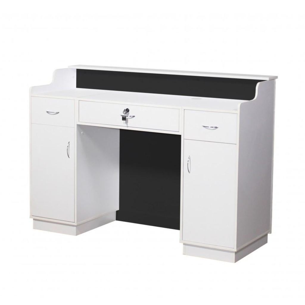 Le Beau Reception Desk - White/silver - Deco Salon - Desks