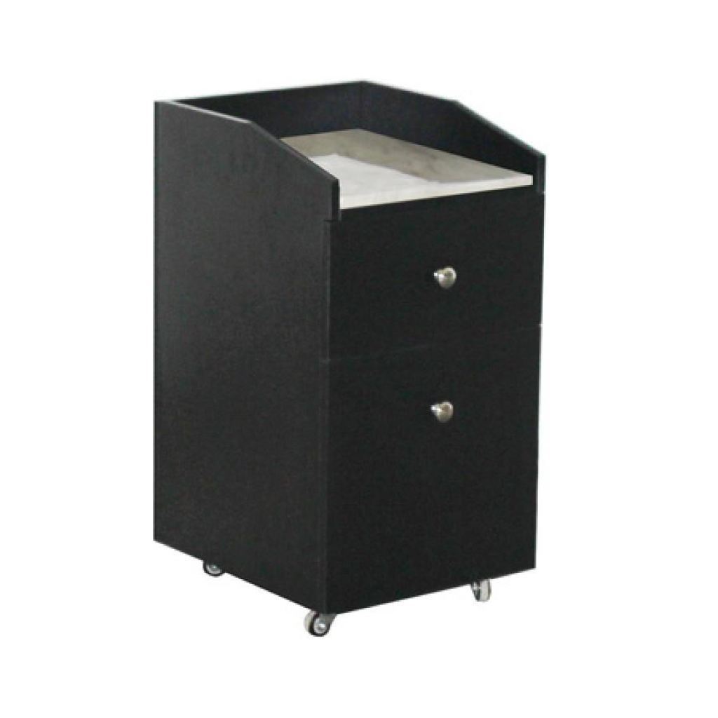 Neo Pedicure Cart With Marble - Black - Deco Salon - Trolleys Carts And Cabinets