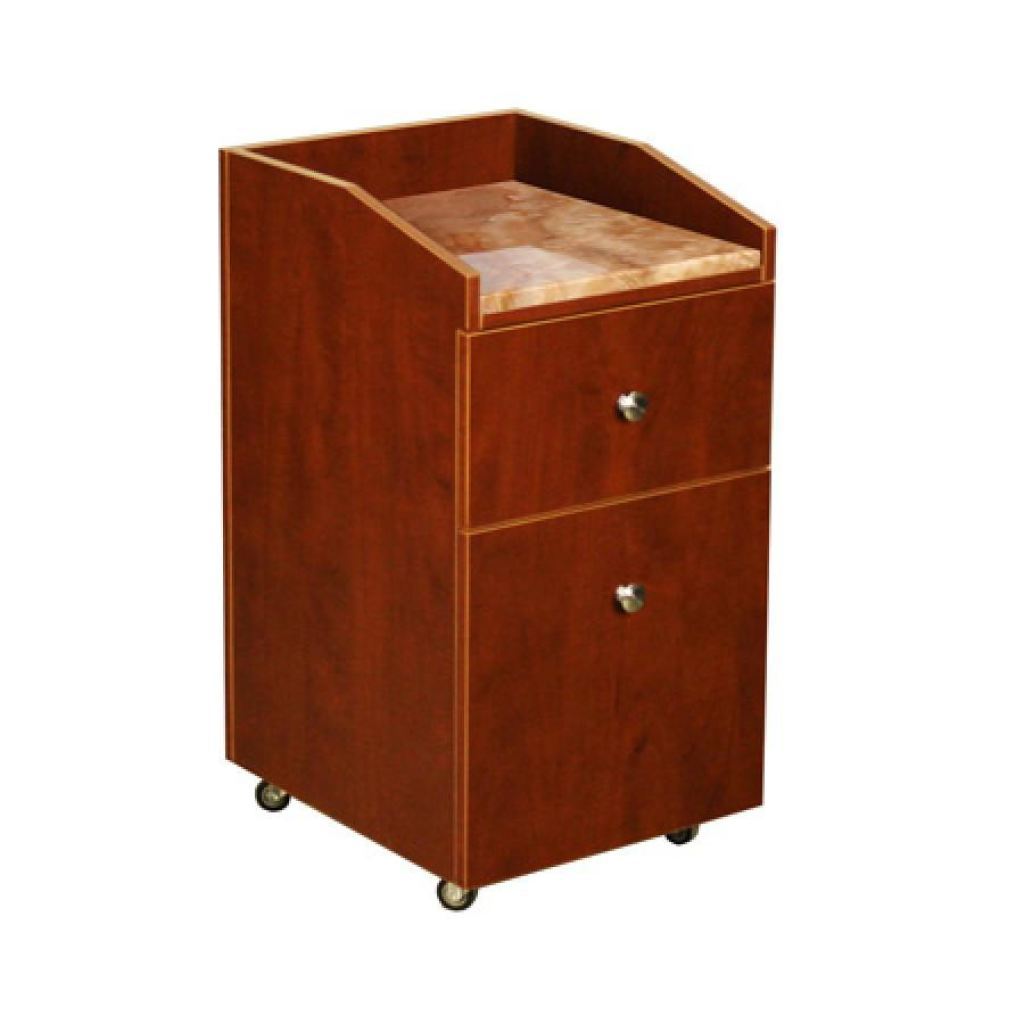 Neo Pedicure Cart With Marble - Cherry - Deco Salon - Trolleys Carts And Cabinets