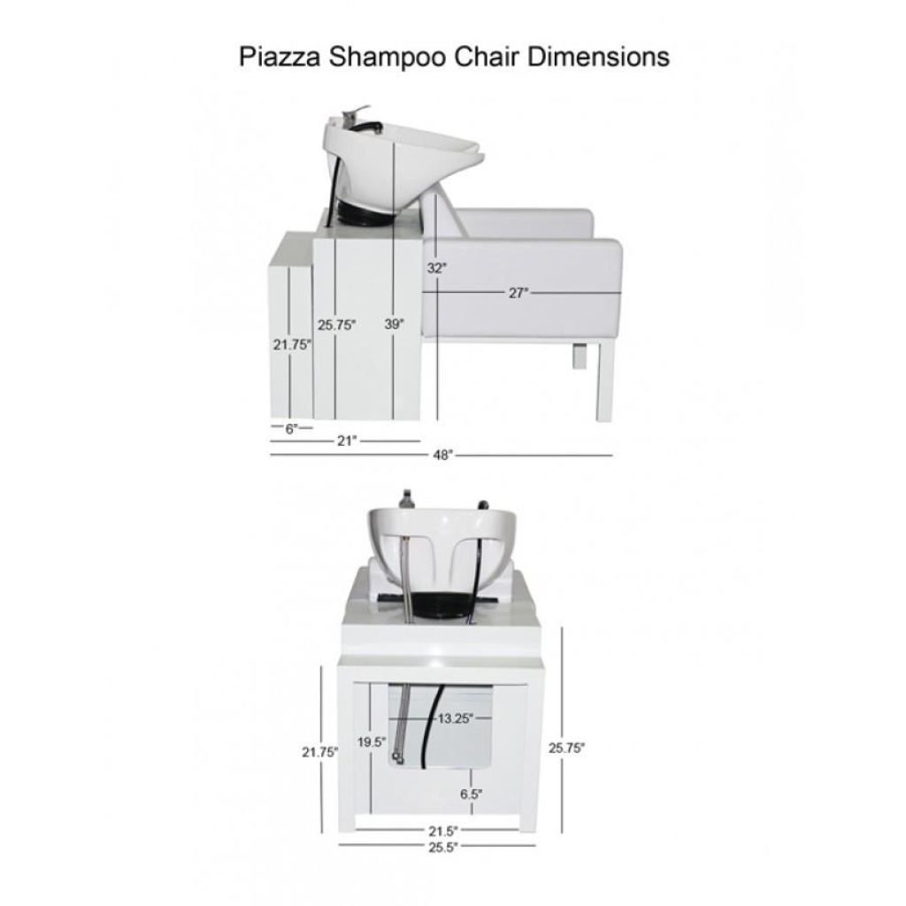 Piazza Shampoo Chair Station - White/white - Deco Salon - Units