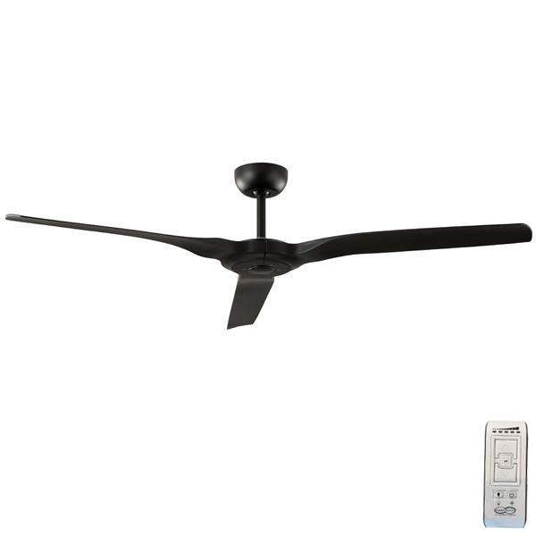 Radical DC Ceiling Fan with Remote – Matte Black 60″ by Hunter Pacific
