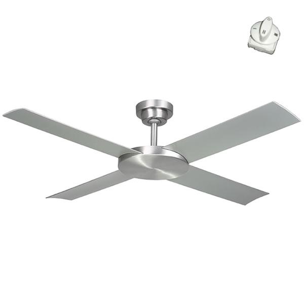 Revolution 2 Ceiling Fan with Wall Control by Hunter Pacific – Brushed Aluminium 52″ (2 LEFT!)