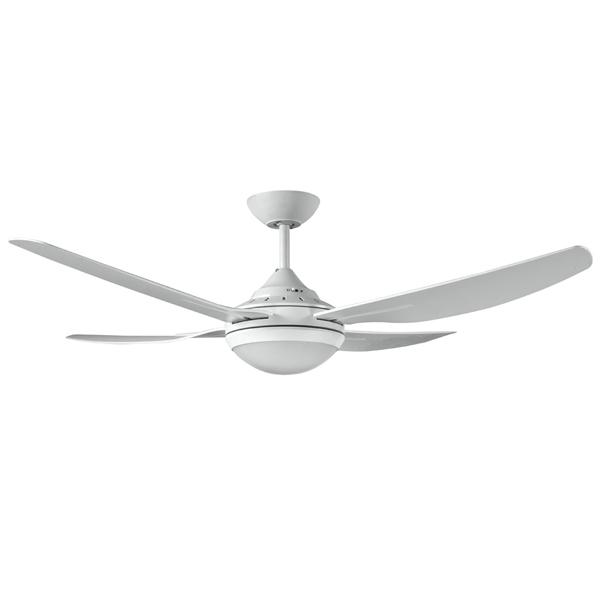 Royale II Ceiling Fan in White- LED Light and Wall Control 52″