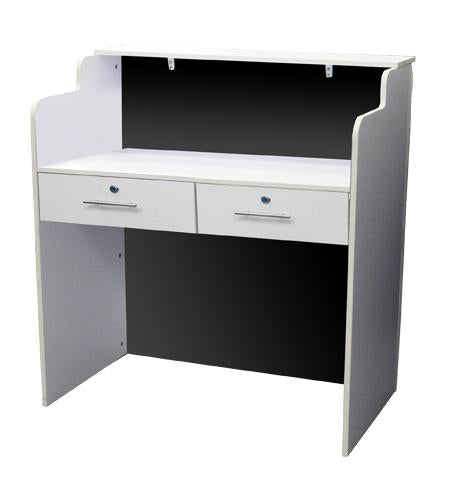 Elizabeth Reception Desk 36" White/Black Deco Salon SF1124-P01
