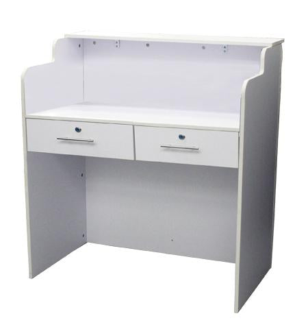 Elizabeth Reception Desk 36" White/White Deco Salon SF1124-P01