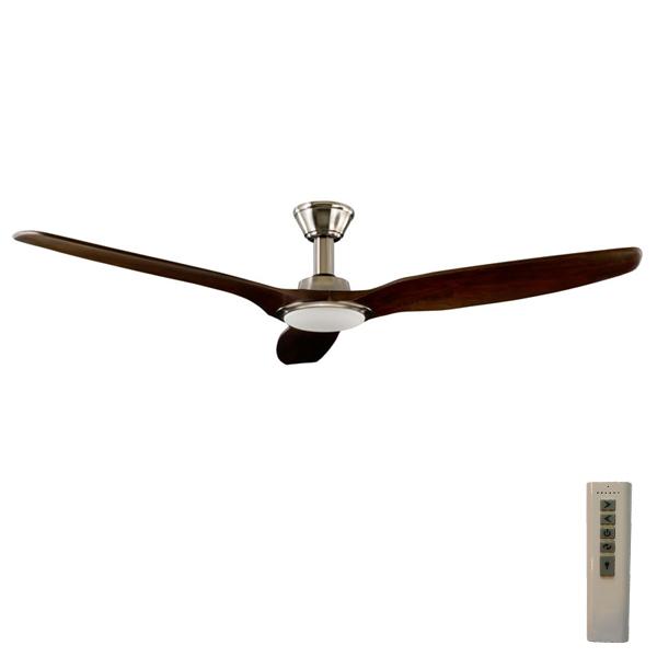 Trident DC Ceiling Fan High Airflow – LED Light Satin Nickel 70″