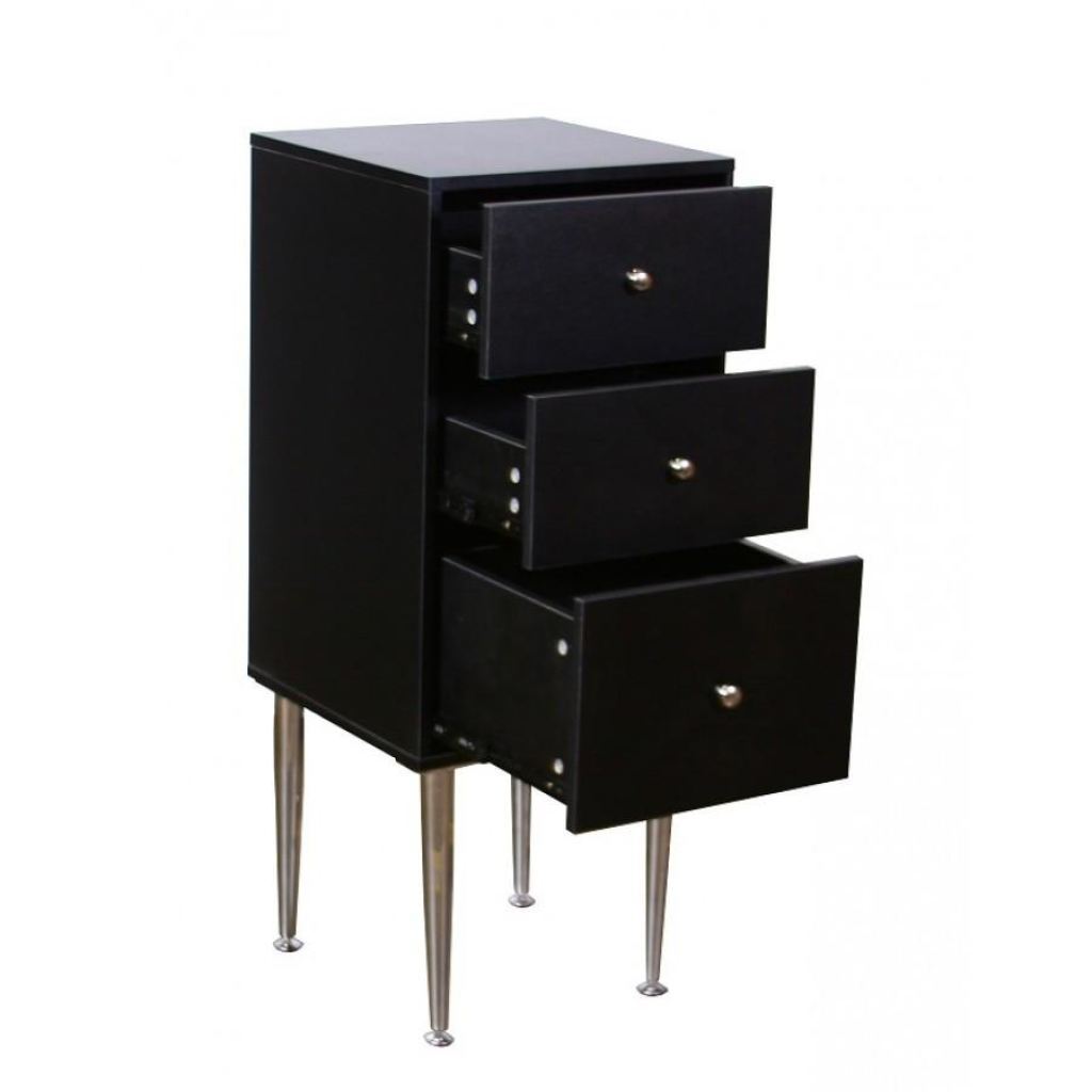 Vincino Side Cabinet - Black - Deco Salon - Trolleys Carts And Cabinets
