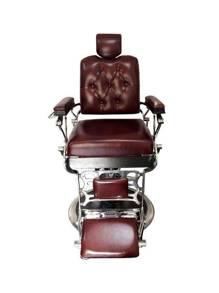 Wellington Genuine Leather Barber Chair Classic Brown Deco Salon SF12799