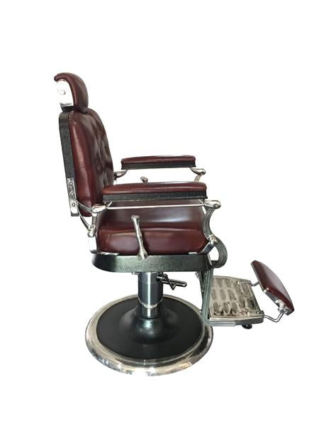 Wellington Genuine Leather Barber Chair Classic Brown Deco Salon SF12799